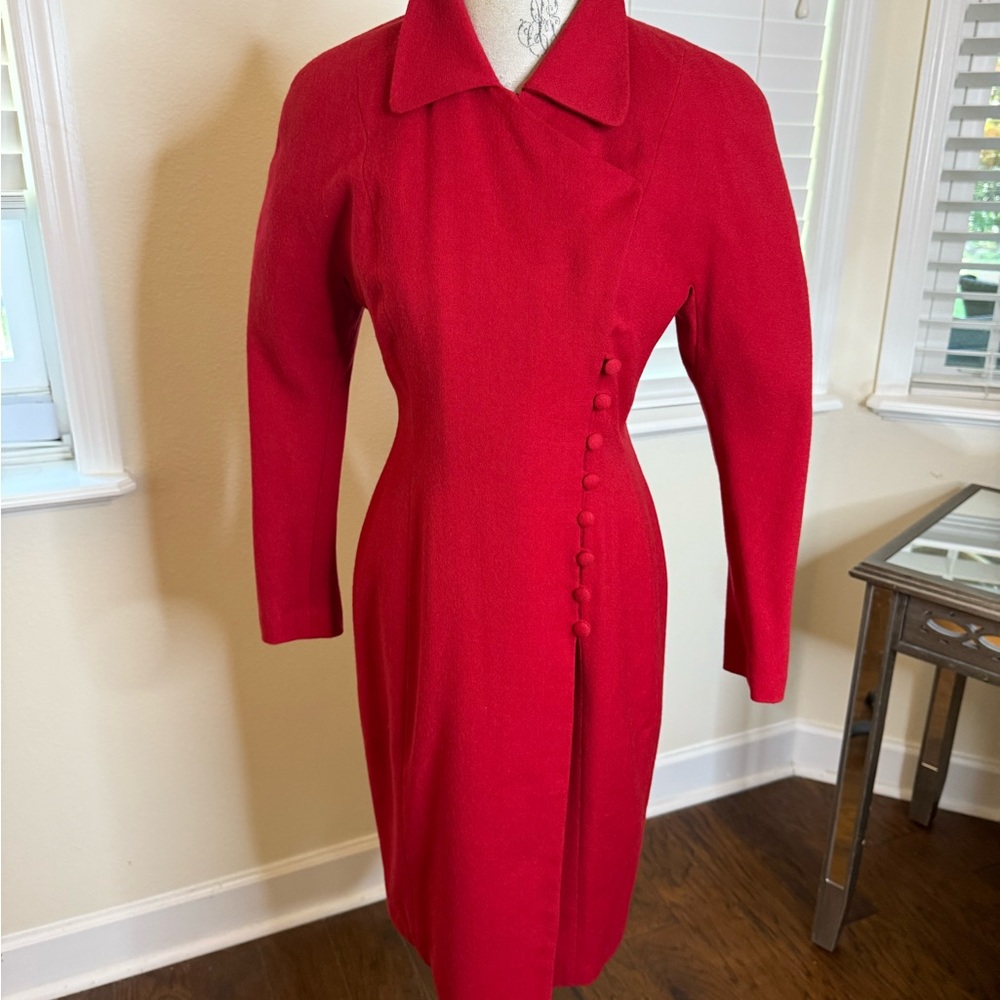 Harve Benard Vibrant Red Long Sleeve Dress